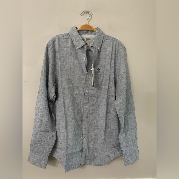 NEW PENGUIN LINEN BLEND SHIRT Size:M - Picture 4 of 10